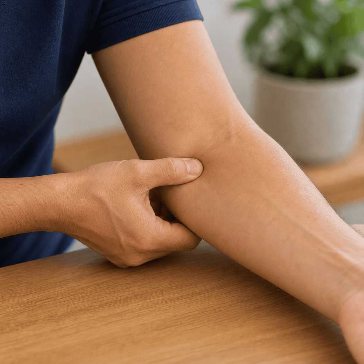 Acupressure for Golfer's Elbow Pain Relief technique image acupressure for golf elbow practical self-care technique