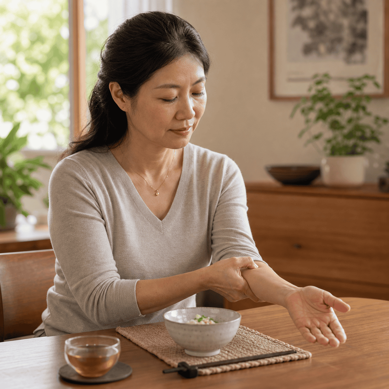 acupressure for indigestion lifestyle self-care scene
