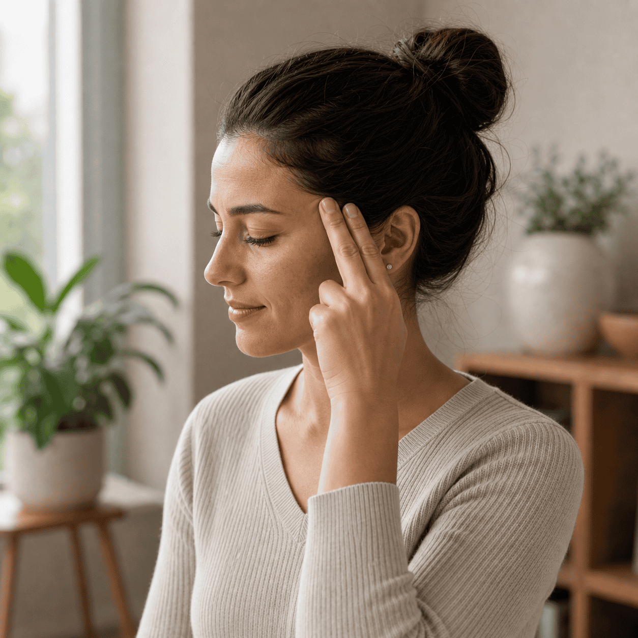 acupressure for tinnitus lifestyle self-care scene