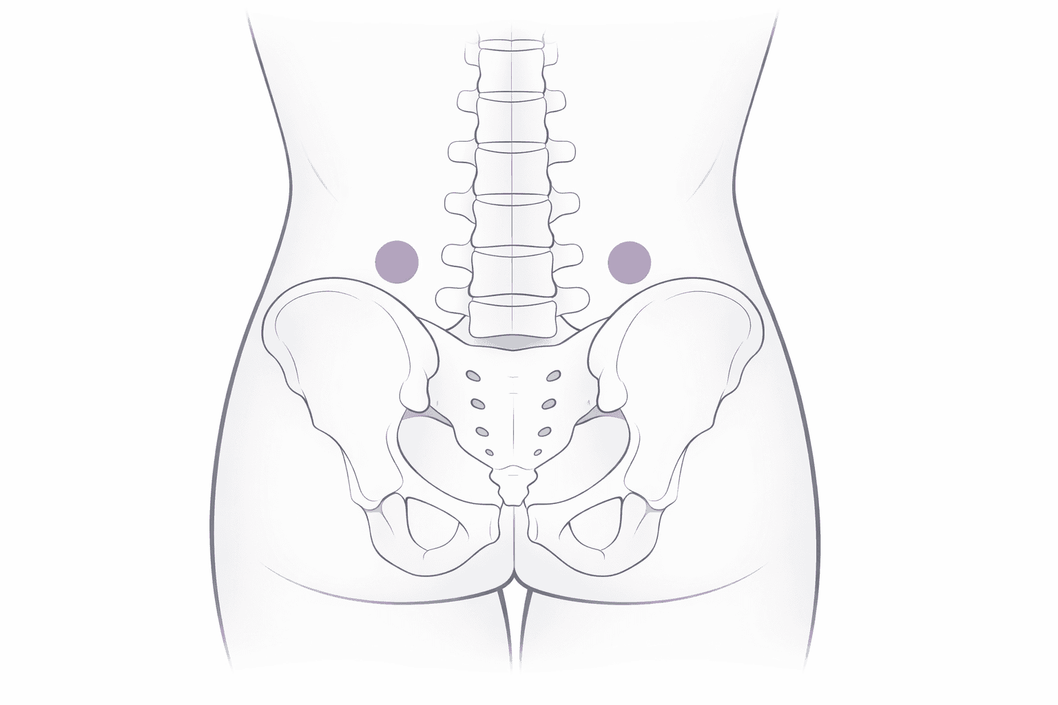 Anatomical locator illustration showing BL-25 beside the lumbar spine