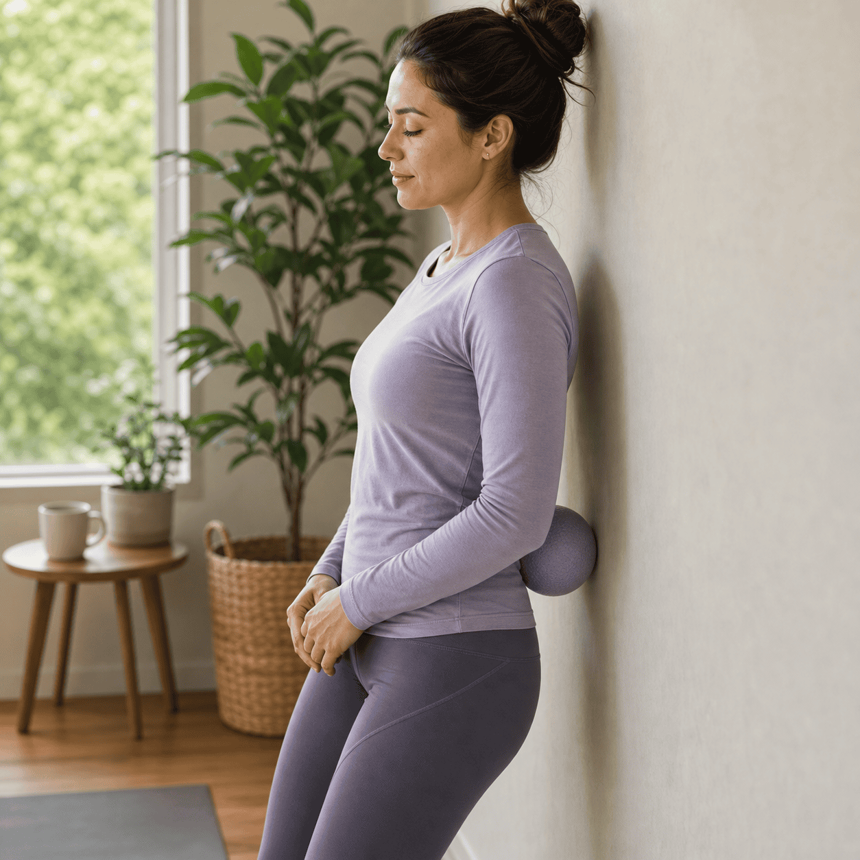 Self-care acupressure around the middle sacrum near the second posterior sacral foramen