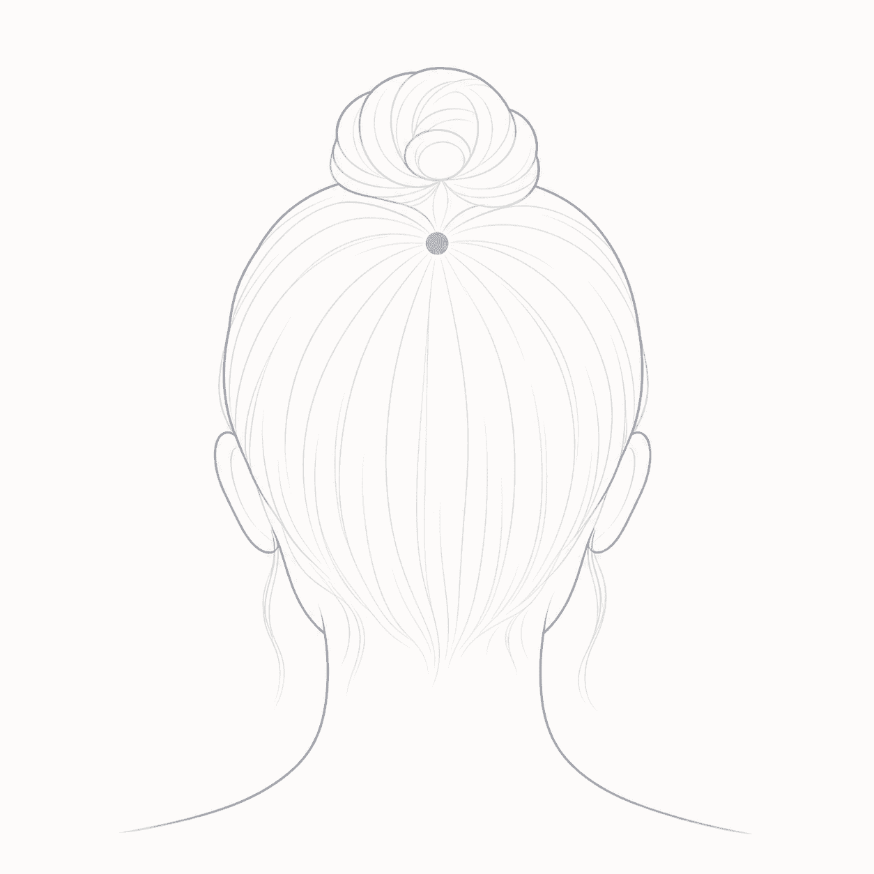 GV-20 Baihui anatomical location illustration Anatomical locator illustration showing GV-20 Baihui