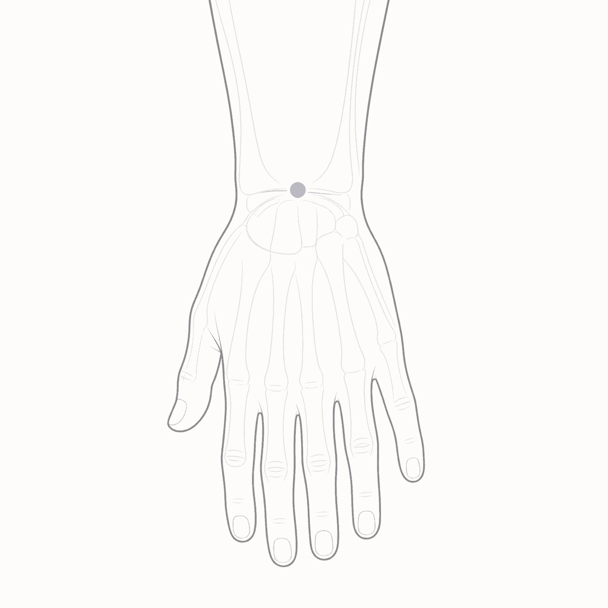 Anatomical locator illustration showing TW-4 Yangchi